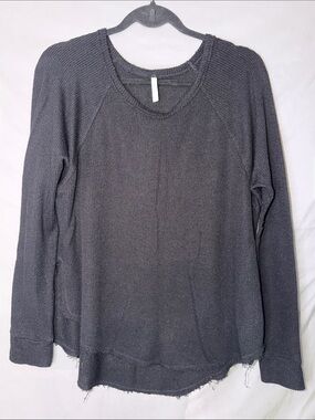 Z Supply Black Long Sleeve Waffle Thermal Top